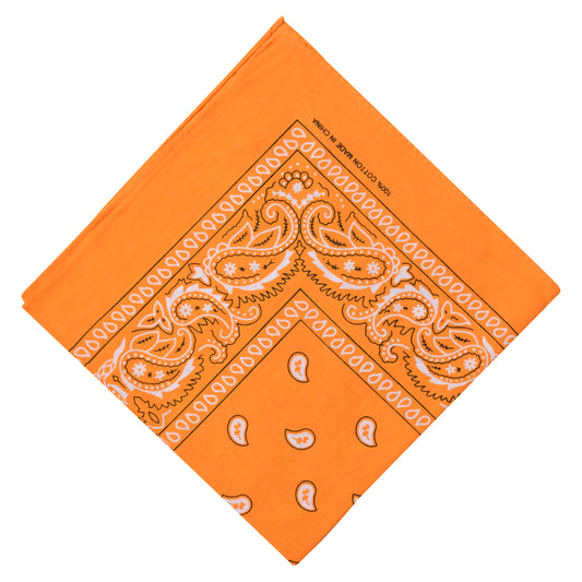 Paisley Print Bandana - Orange