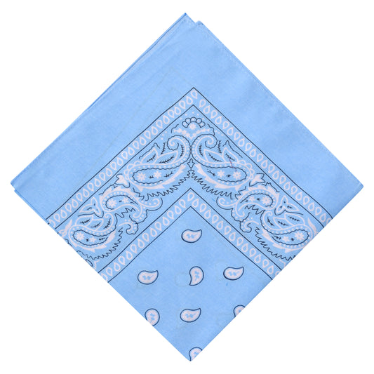 Paisley Print Bandana - Sky Blue