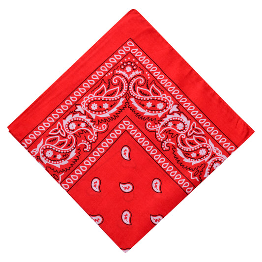 Paisley Print Bandana - Red