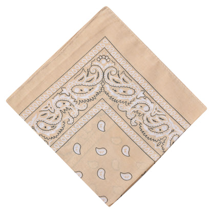 Paisley Print Bandana - Beige