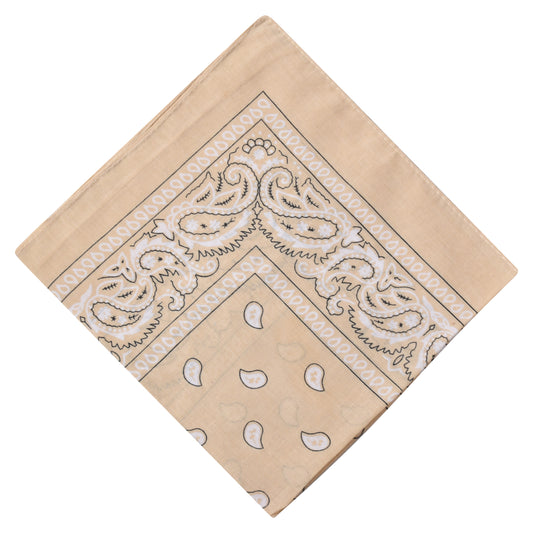 Paisley Print Bandana - Beige