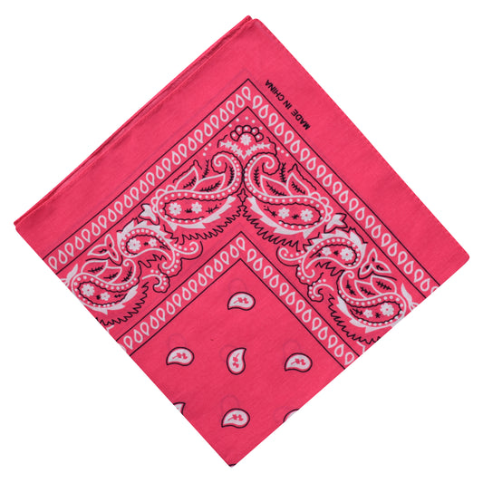 Paisley Print Bandana - Hot Pink