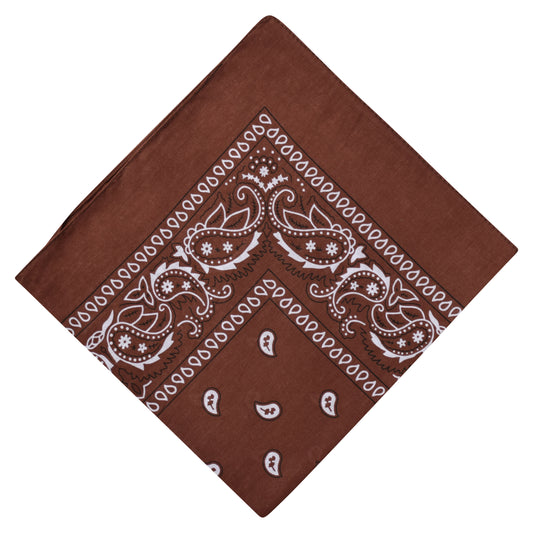 Paisley Print Bandana - Brown