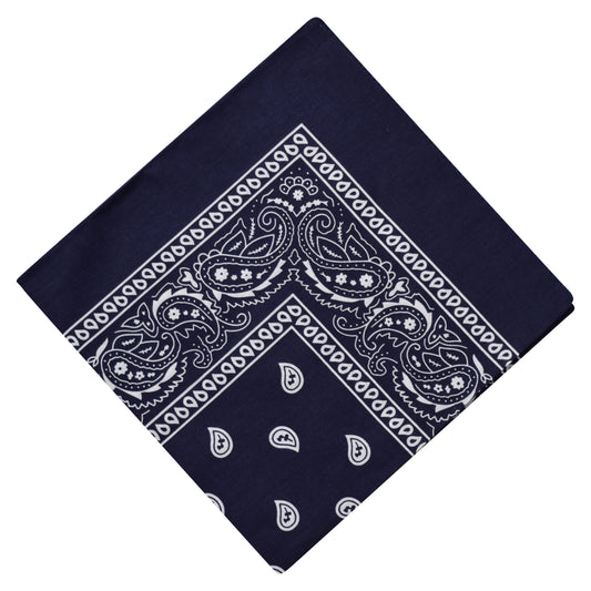Paisley Print Bandana - Navy Blue