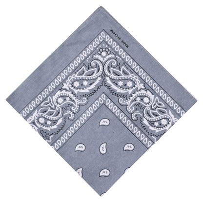 Paisley Print Bandana - Grey