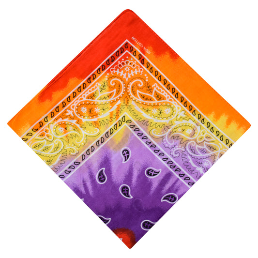Retro Hippie Paisley Print Bandana - Tie Dye