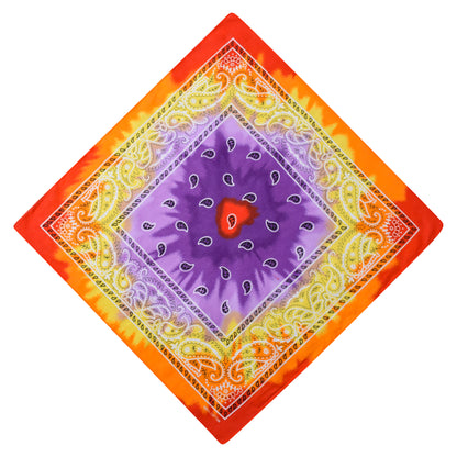 Retro Hippie Paisley Print Bandana - Tie Dye