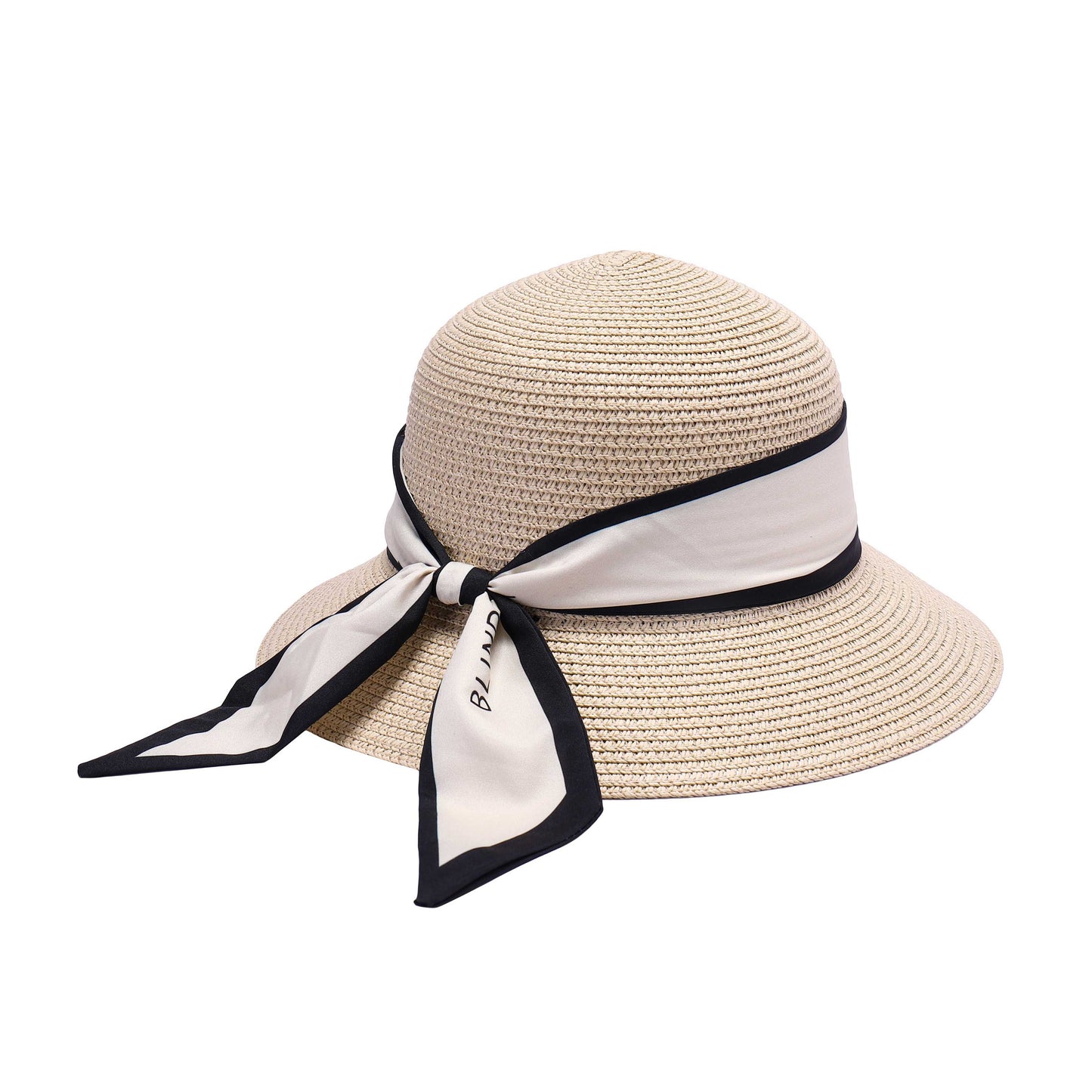 Ladies Classic Sun Hat with Black Trim Bow