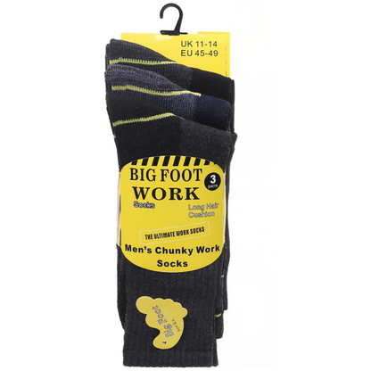Mens Heavy Duty Big Foot Chunky Work Socks V12 (12 Pairs)