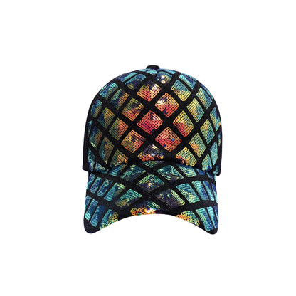 Sequin Diamond Pattern Baseball Caps