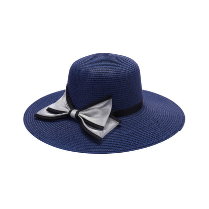 Ladies Sun Hat with Wide Brim and Oversized Bow