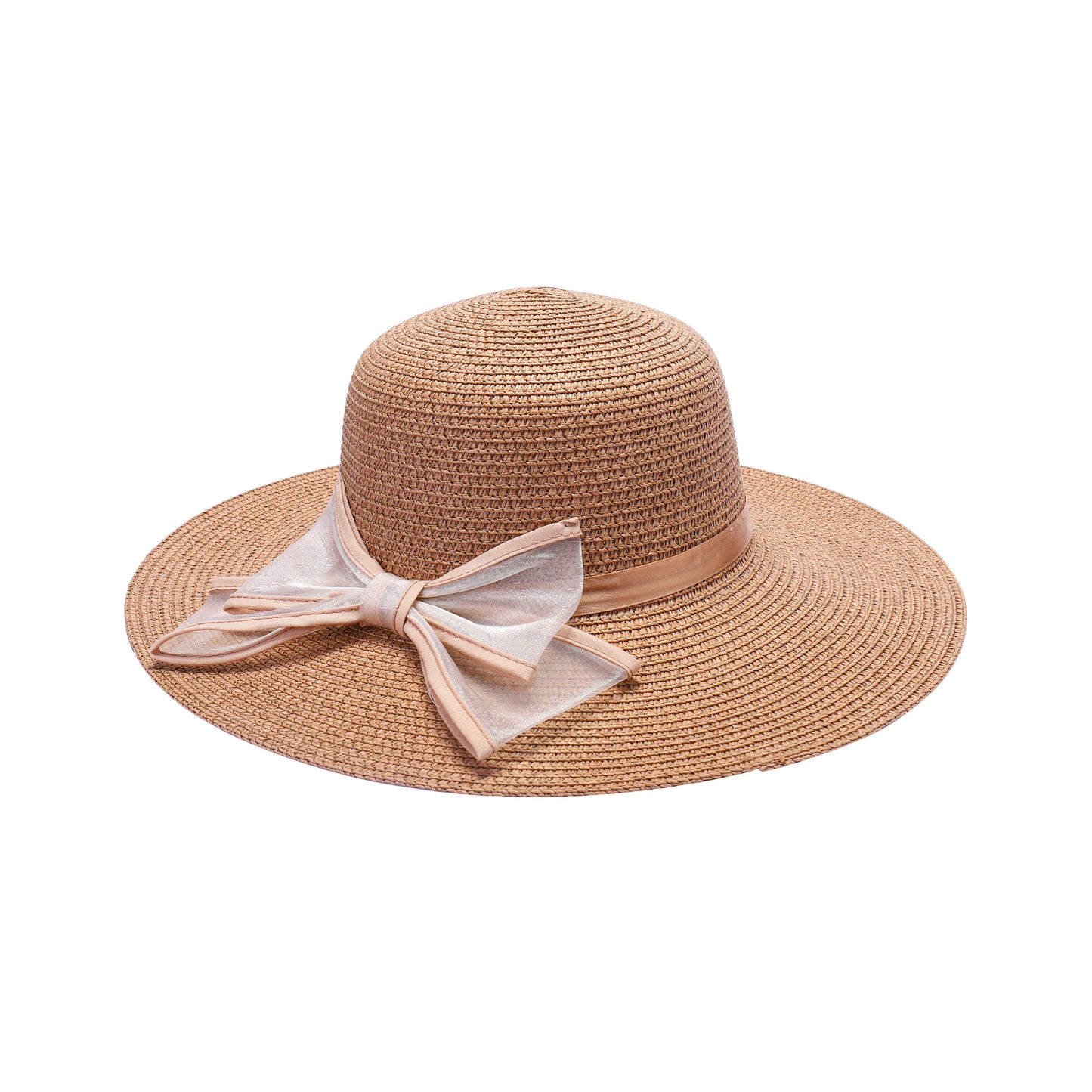 Ladies Sun Hat with Wide Brim and Oversized Bow