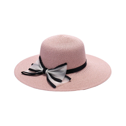 Ladies Sun Hat with Wide Brim and Oversized Bow