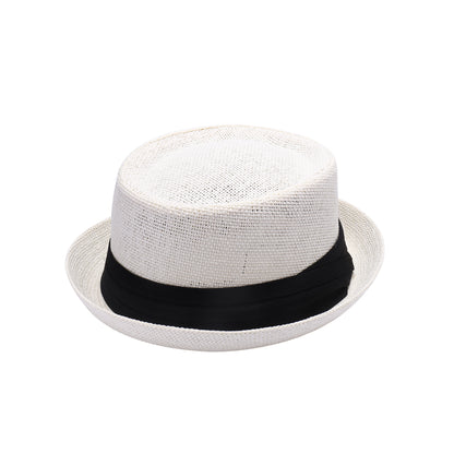 Classic Pork Pie Hat with Plain Black Band