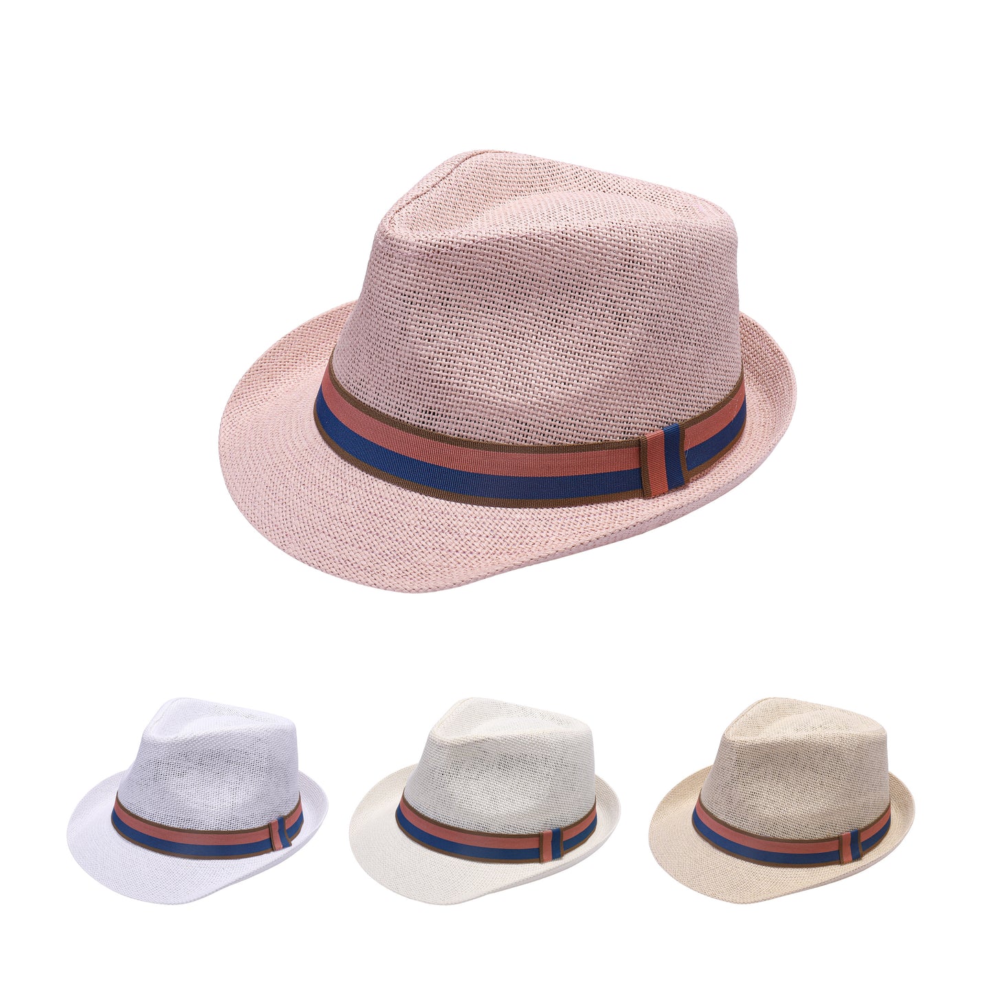 Summer Trilby Hat with Stripe Band