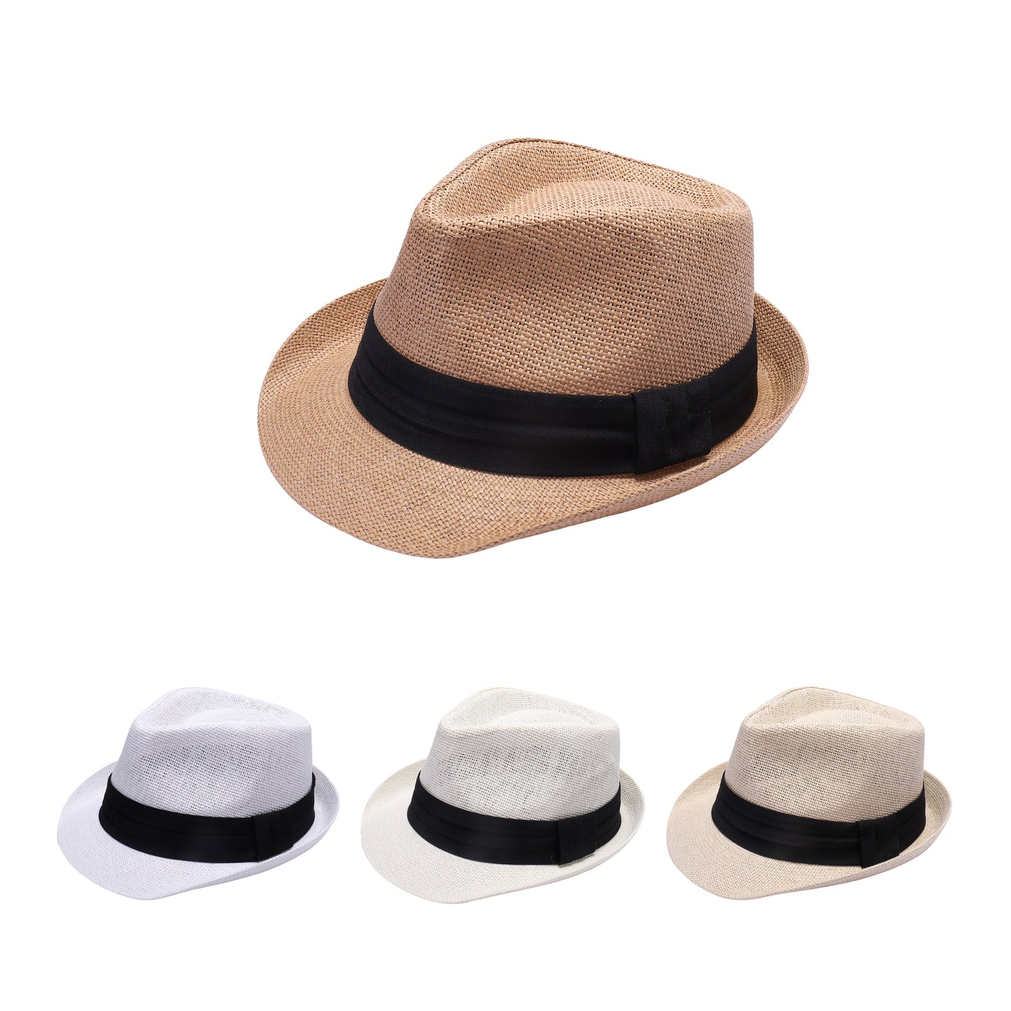 Summer Trilby Hat with Plain Black Band