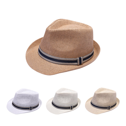 Summer Trilby Hat with Herringbone Band