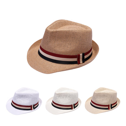 Summer Trilby Hat with Triple Stripe Band