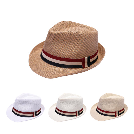 Summer Trilby Hat with Triple Stripe Band