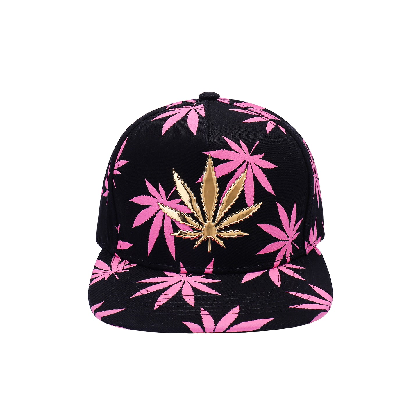 Metallic Ganja Leaf & Ganja Print Snapback