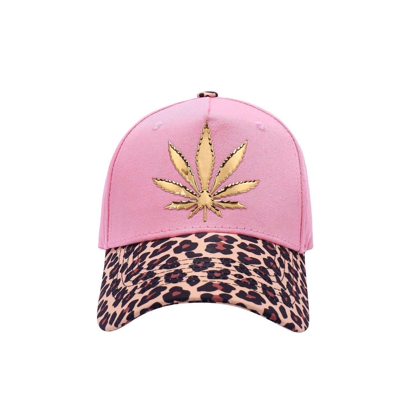 Metallic Ganja Leaf - Leopard Peak Baseball Caps