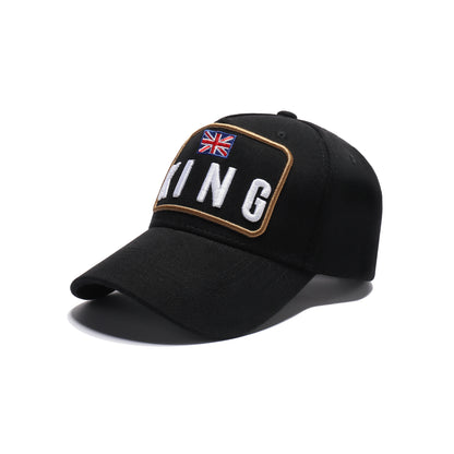 King - Union Jack Flag Embroidered Baseball Caps