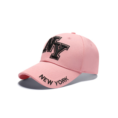 NY - New York On Peak Embroidered Baseball Caps