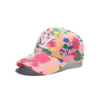 Splash Print NY Embroidered Baseball Caps