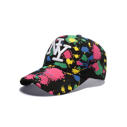 Splash Print NY Embroidered Baseball Caps