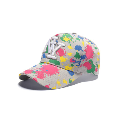 Splash Print NY Embroidered Baseball Caps