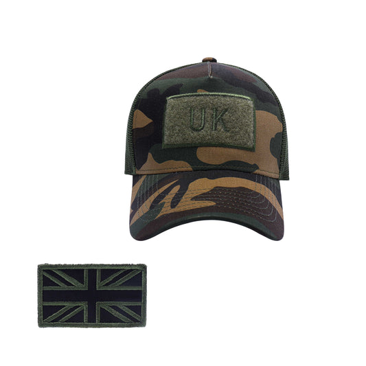 Union Jack Velcro Patch Baseball Caps