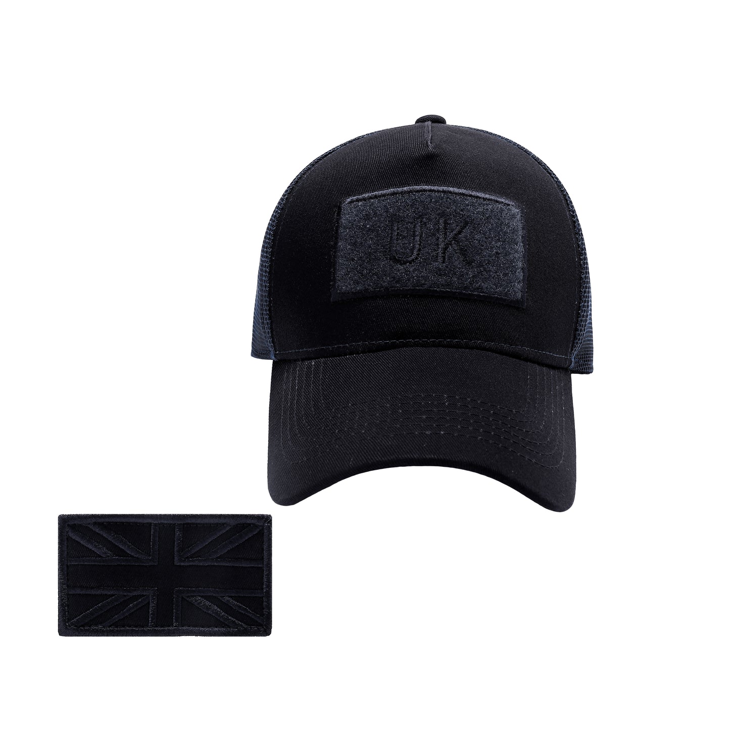 Union Jack Velcro Patch Baseball Caps