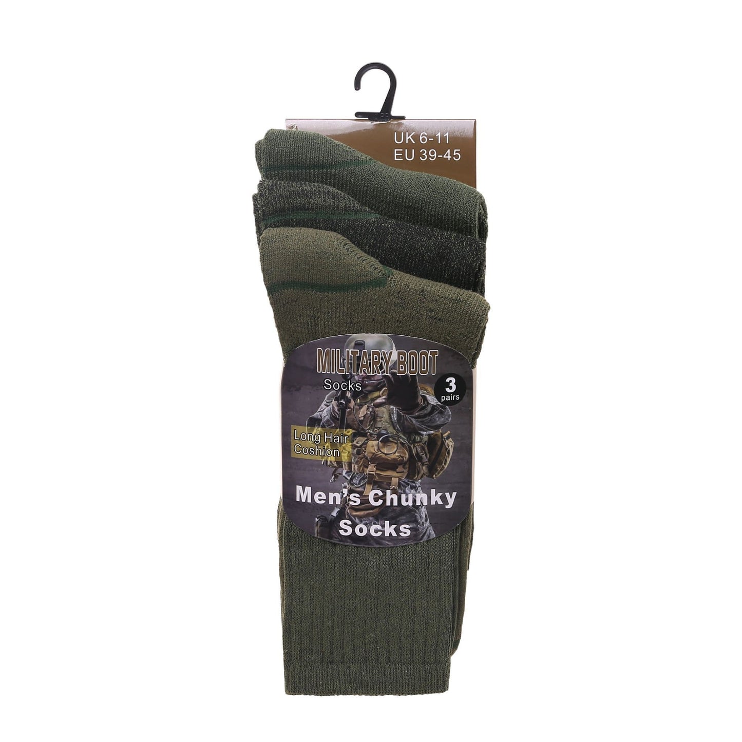 Mens Chunky Military Boot Socks (12 Pairs)
