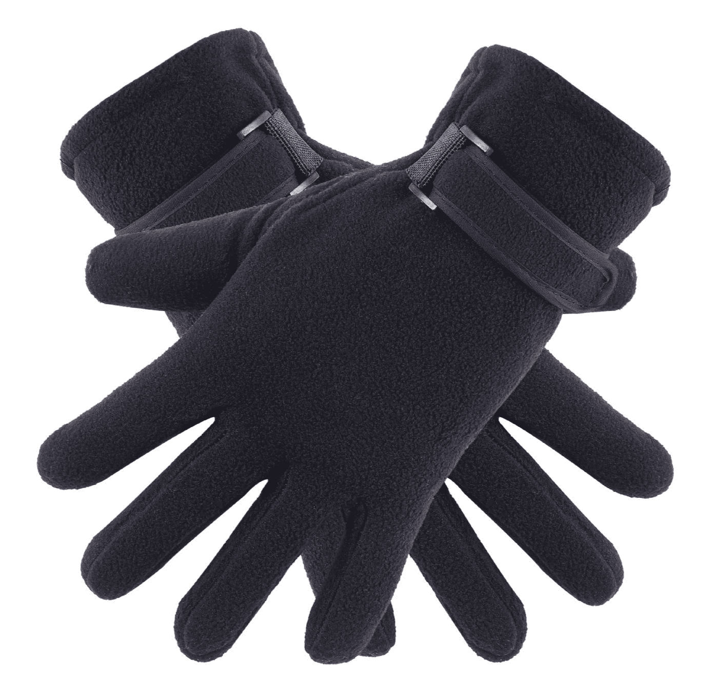 Mens Thermal Fleece Gloves - Black & Grey (12 Pairs)