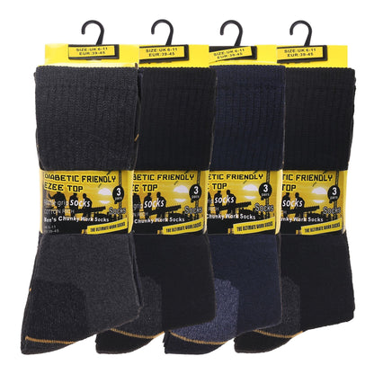 Mens Heavy Duty Chunky Diabetic Work Socks V14 (12 Pairs)