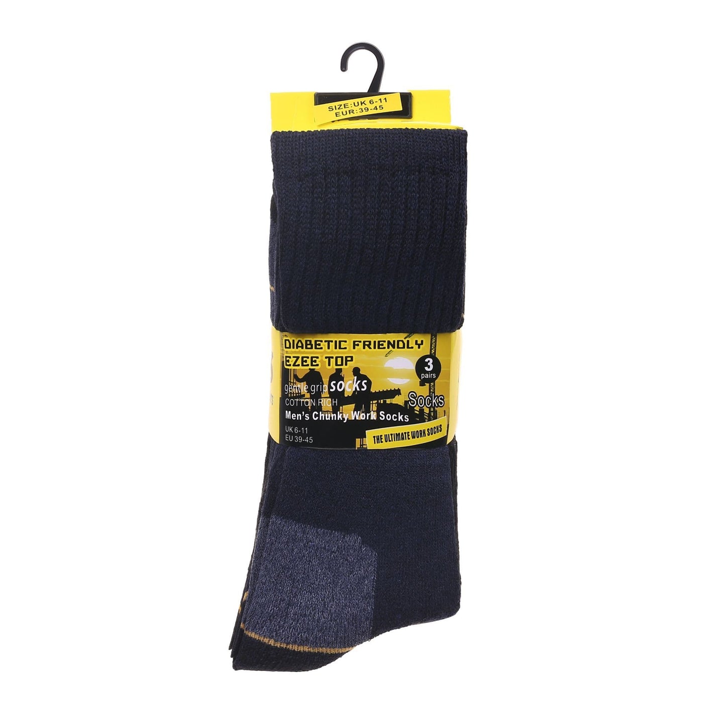 Mens Heavy Duty Chunky Diabetic Work Socks V14 (12 Pairs)