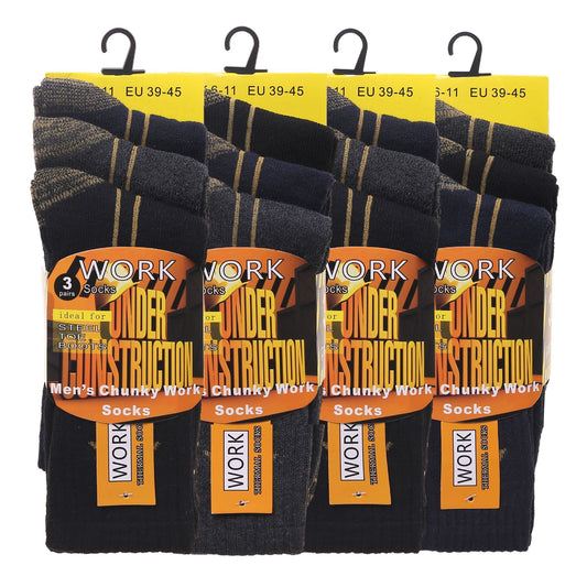 Mens Heavy Duty Chunky Work Socks V15 (12 Pairs)