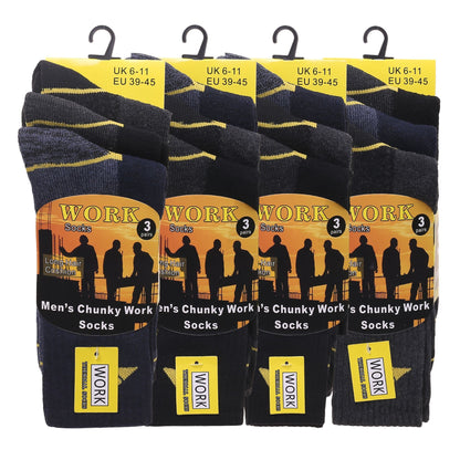 Mens Heavy Duty Chunky Work Socks V16 (12 Pairs)