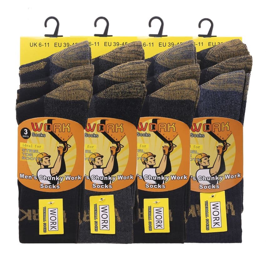 Mens Heavy Duty Chunky Work Socks V13 (12 Pairs)
