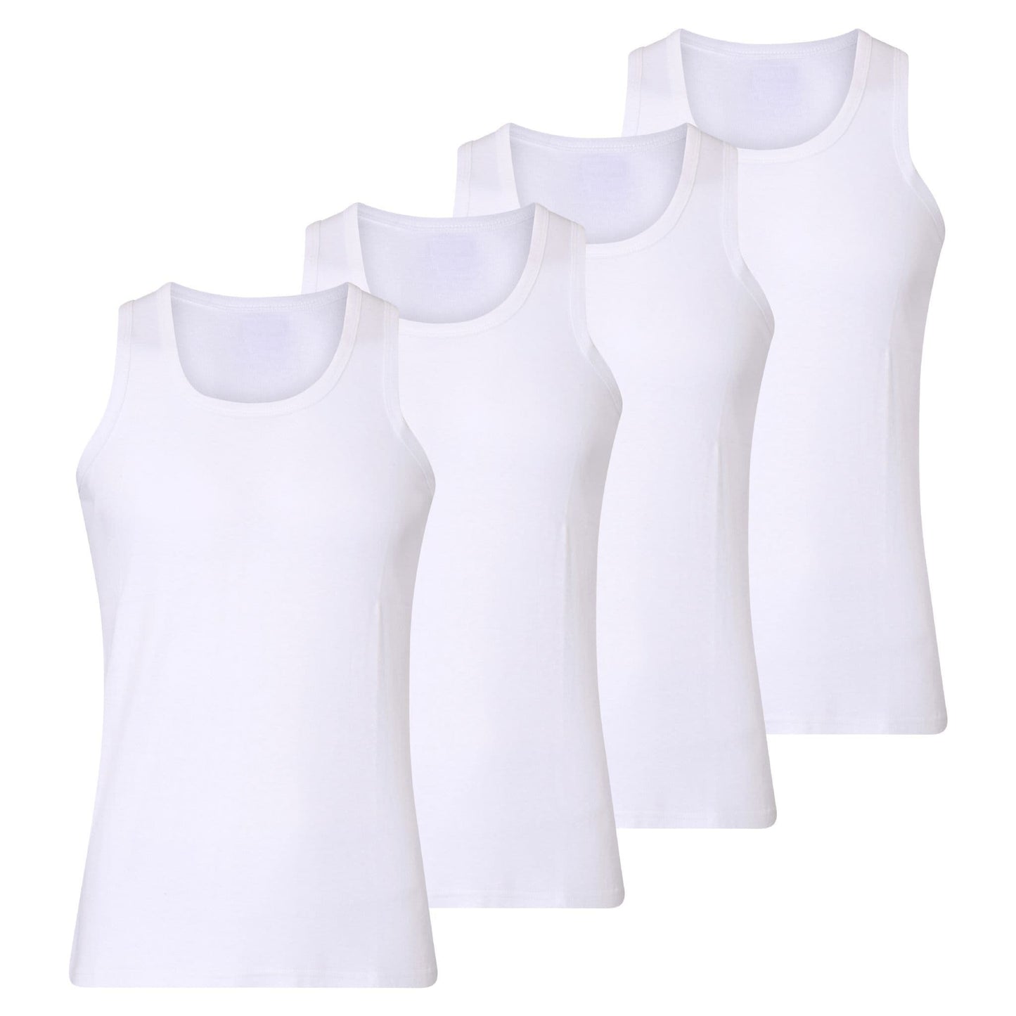 Mens Cotton White Interlock Vests