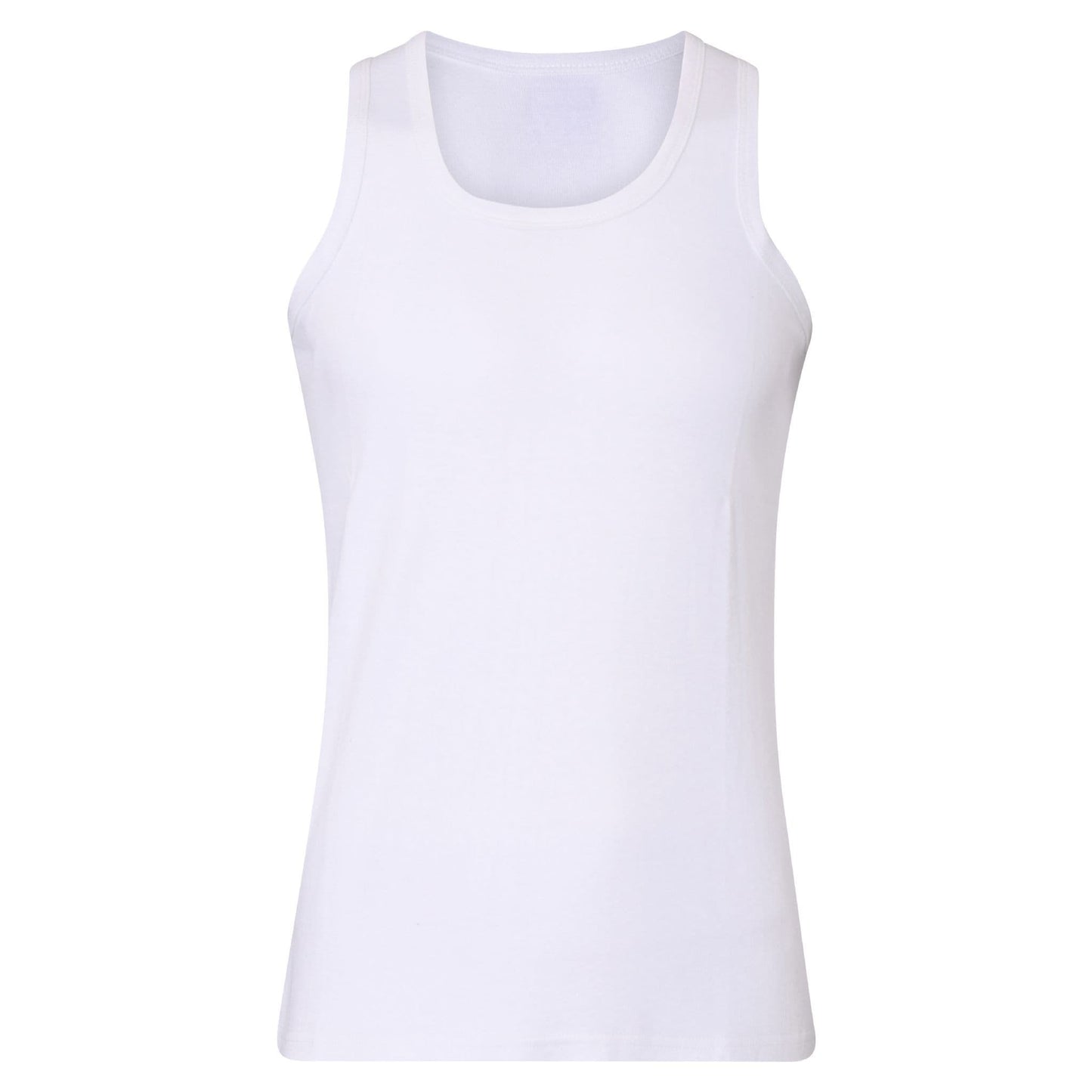 Mens Cotton White Interlock Vests