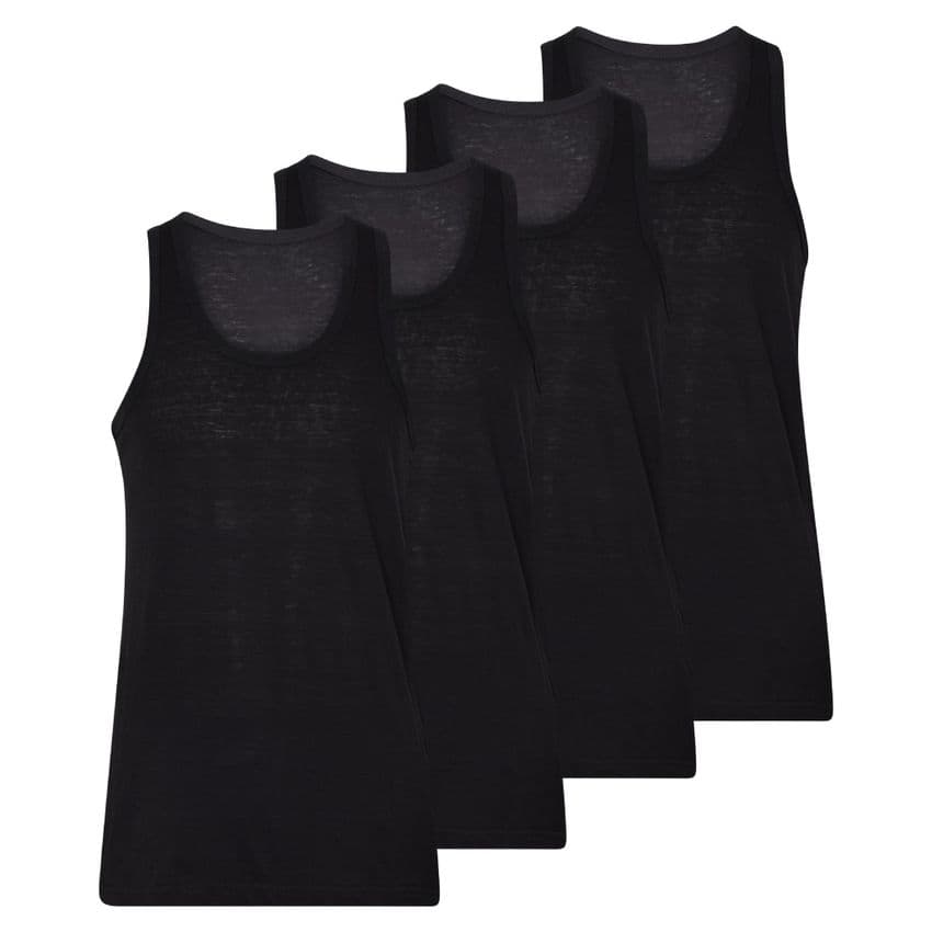 Mens Cotton Single Jersey Black Vests