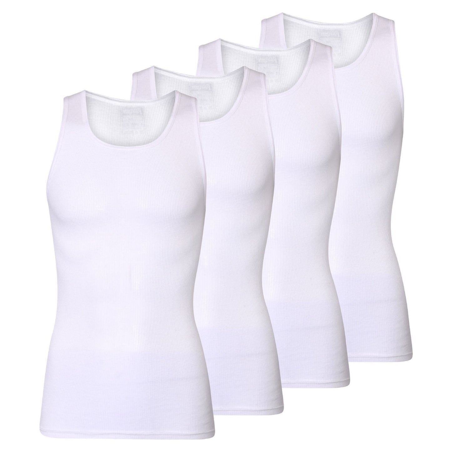 Mens Cotton White Ribbed Vests