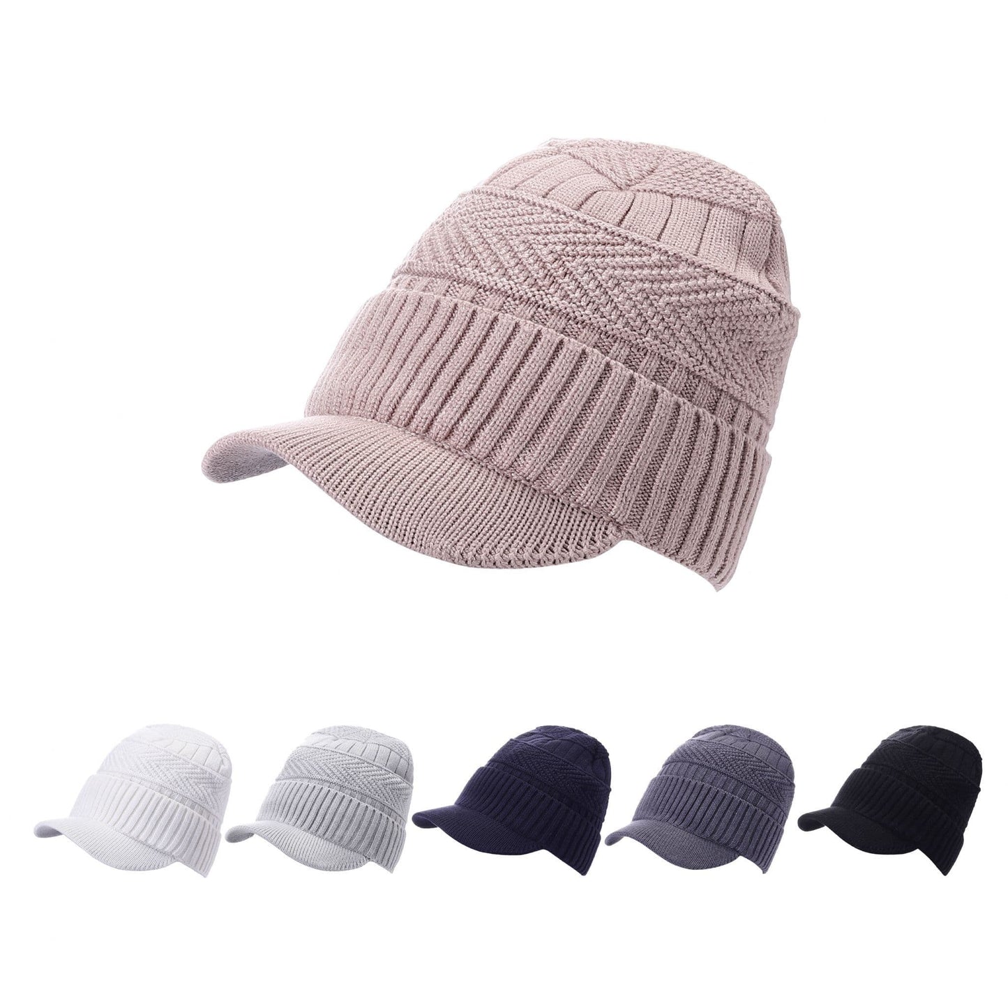 Soft & Cosy Fur Lined Beanie Hat with Peak