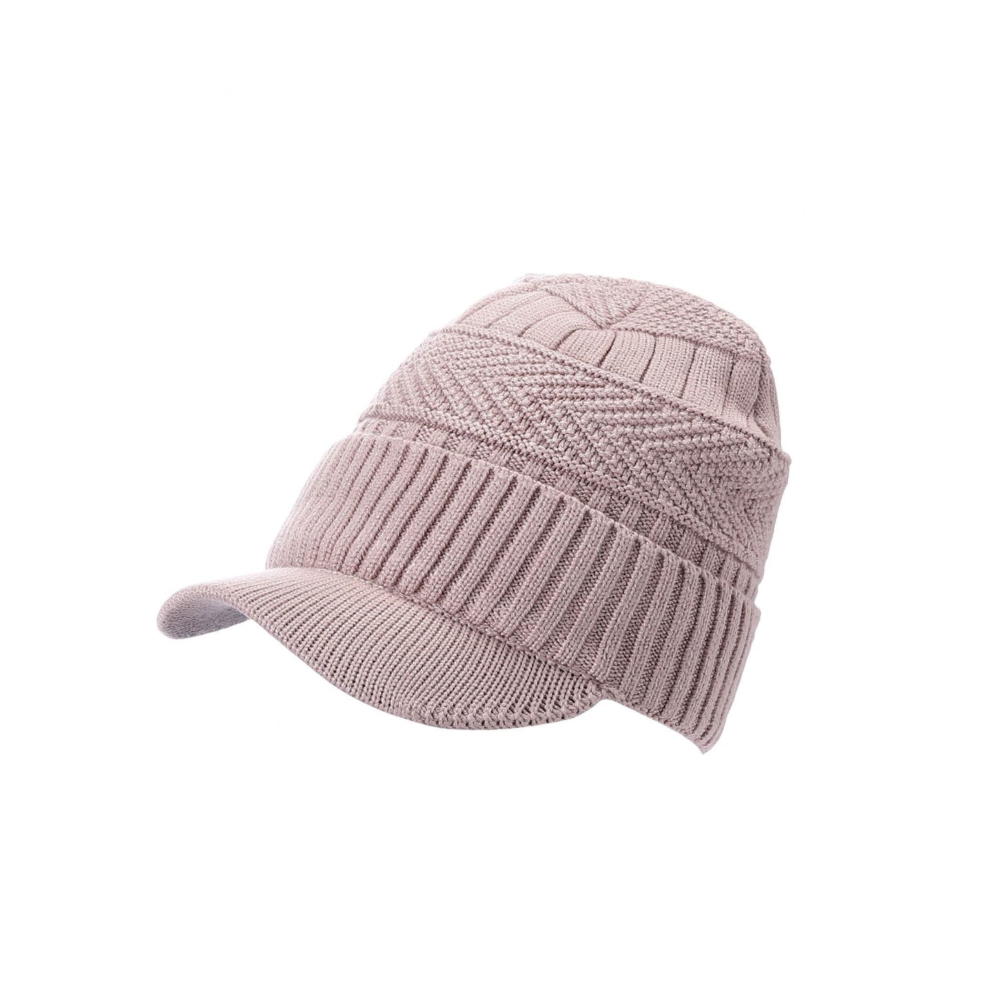 Soft & Cosy Fur Lined Beanie Hat with Peak